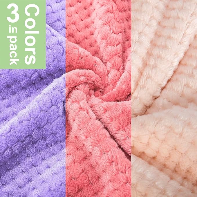 POMIU Dog Sweater, Dog Sweaters for Small Medium Dogs or Cat, Warm Soft Flannel Pet Clothes for Dogs Girl or Boy, Dog Shirt Coat Jacket (Peach+Purple+Rose, XX-Large)