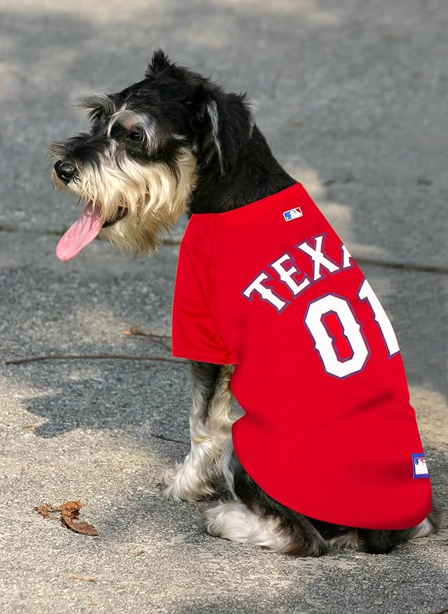 Official MLB Texas Rangers Pet Jersey for Dogs & Cats, Size Large - Stylish Baseball Jersey for Your Furry Fan- Show Off Team Spirit with The Perfect Fan Apparel Gear for Pet, Dog & Cat