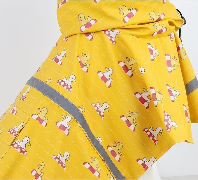 HAPEE Dog Raincoats with Reflective Strip Hoodie,Poncho Jacket for Large Dogs fit Golden Retriever Doodle (E5-Yellow River, 20B (30-55 lbs))
