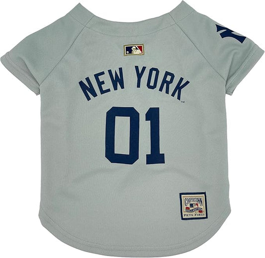 MLB New York Yankees Vintage Throwback Jersey for Dogs & Cats in Team Color. Comfortable Polycotton Material, Medium