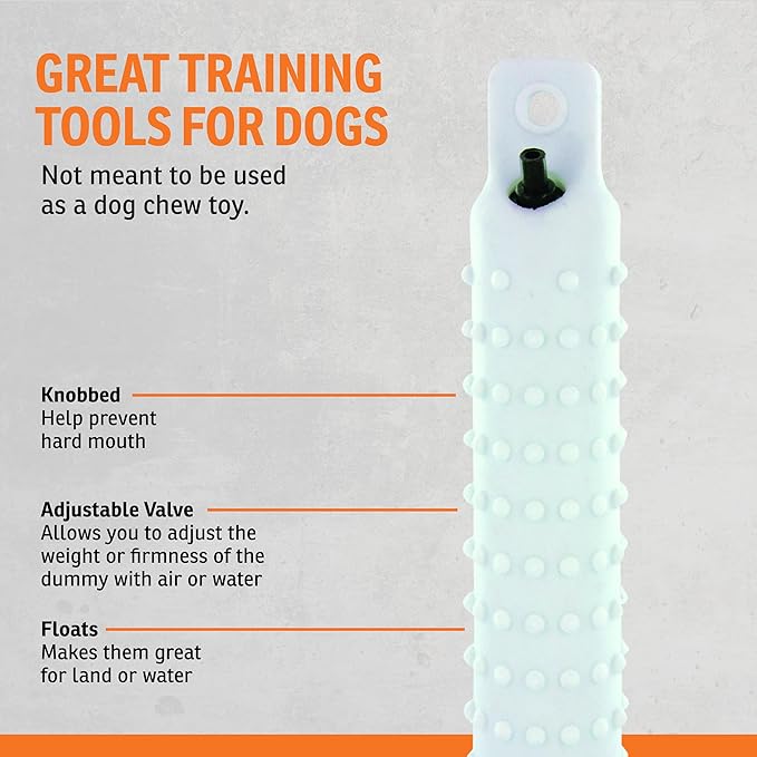SportDOG White Plastic Dummies - Durable Soft Plastic Retriever & Hunting Bumper Training Accessory - Non-Toxic Weatherproof Material - High-Visibility Color