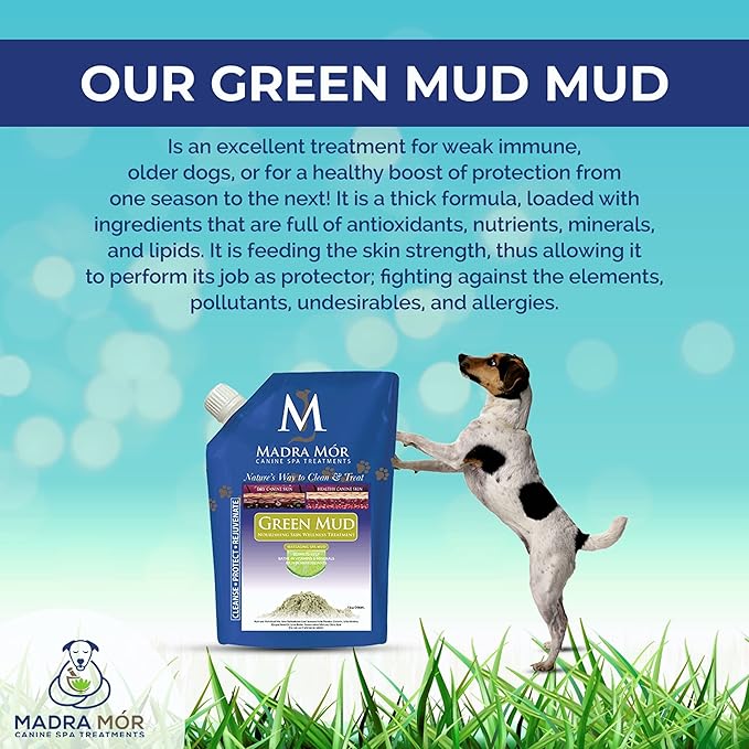 Worldwide Nutrition Bundle: Madra Mor - Dog Essentials Mud Bath, Dog Grooming, Dry Skin for Dogs Treatment, Dog Coat Skin Care Products - 10oz Pouch & Multi-Purpose Key Chain