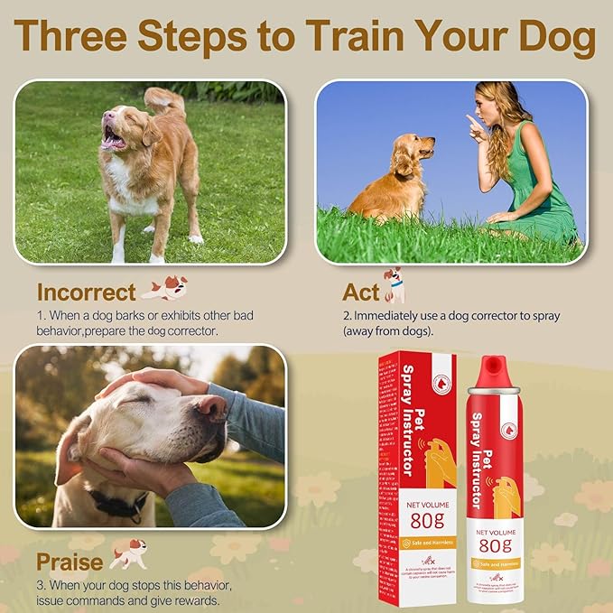 Dog Corrector Spray 1 Pack 80mL for Dogs to Stops Barking, Jumping Up Attacks & Unwanted Dog Behaviour Humane Effective Red