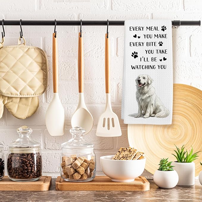 Great Pyrenees Gifts Dog Kitchen Towels, Gifts for Great Pyrenees Lovers Women Hand Towel, Every Meal You Make Funny Decorative Tea Dish Towels for Kitchens, Dog Kitchen Decor, 16x24in