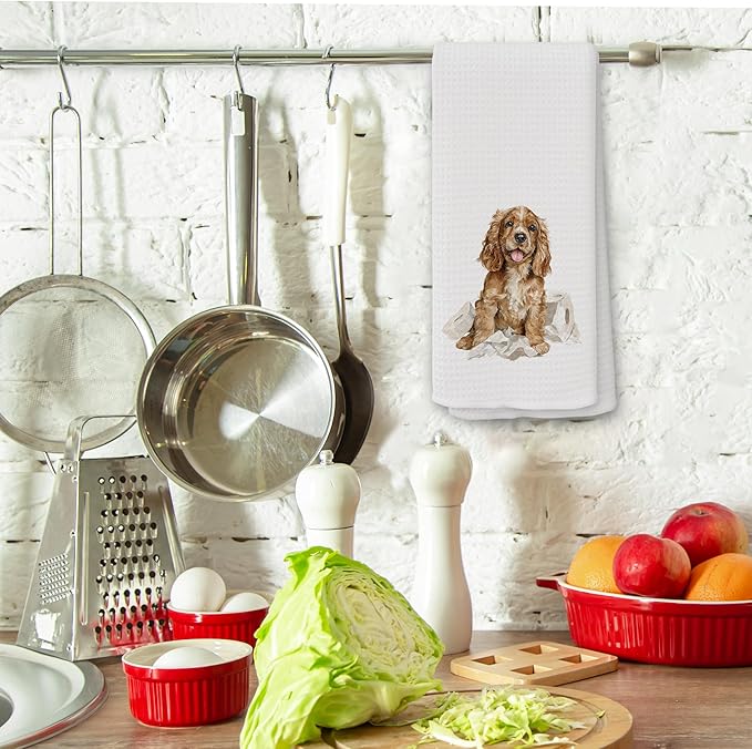 Funny Cocker Spaniel Gifts Bathroom Hand Towels, Dog Bathroom Decor, Gifts for Cocker Spaniel Lovers Dish Tea Towels, Kids Bath Room Washroom Toilet Decorative Hand Towel 16x24 Inch