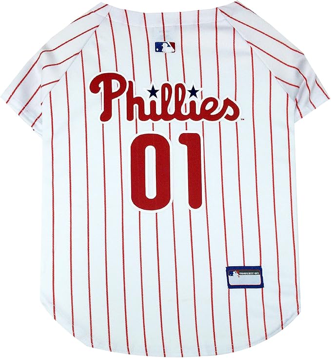 Official MLB Philapelphia Phillies Pet Jersey for Dogs & Cats, Size X-Large - Stylish Baseball Jersey for Your Furry Fan- Show Off Team Spirit with The Perfect Fan Apparel Gear for Pet, Dog & Cat