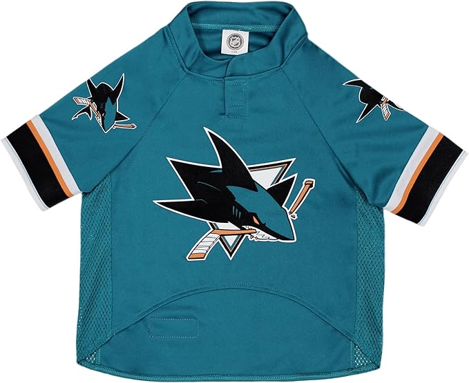 Pets First NHL San Jose Sharks Jersey for Dogs & Cats, X-Small. - Let Your Pet Be A Real NHL Fan!, X-Small Hockey Jersey
