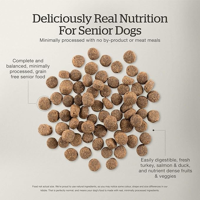 Now Fresh Grain-Free Senior Dry Dog Food with Turkey, Salmon & Duck, Premium Kibble Made with Real Poultry & Fish, Chicken-Free Recipe, Glucosamine & Chondroitin for Healthy Joints, 12 lb Bag