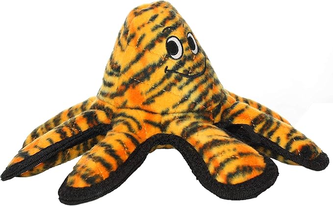 TUFFY - World's Tuffest Soft Dog Toy - MEGA -Multiple Layers. Made Durable, Strong & Tough. Interactive Play (Tug, Toss & Fetch). Machine Washable & Floats (Octopus, Small 2 Pack)