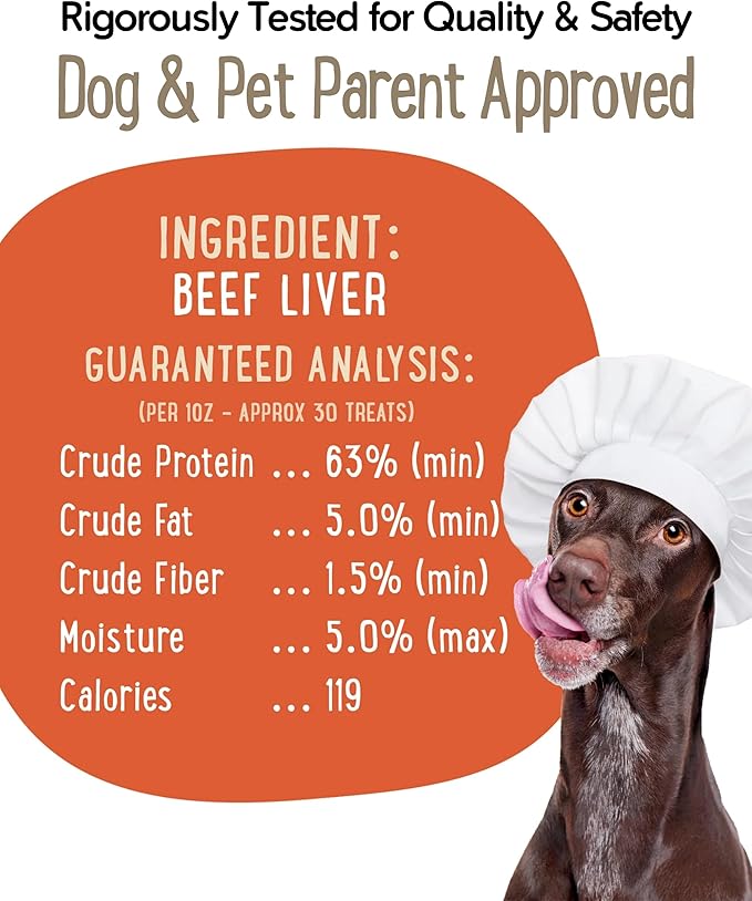 Freeze-Dried Beef Liver Dog Treats | High-Protein Training Snacks for Dogs & Puppies | Grain-Free Pet Treats for Small, Medium, & Large Breeds | Made in The USA