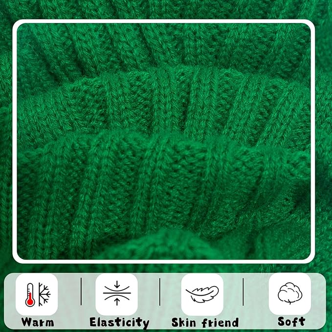 Dog Sweater for Small Dogs Autumn Winter Dog Knitted Sweaters Warm Puppy Clothes Turtleneck Pullover Sweater Thick Pet Knitwear for Chihuahua Teacup Dogs Yorkie (Bright Green, Medium)