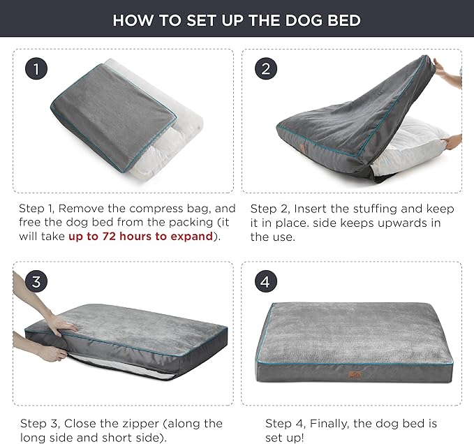 Bedsure Washable Dog Bed Medium Size Dog - 3 Inch Thicken Up to 45lbs Pet Mat Pillows with Removable Washable Cover, Green