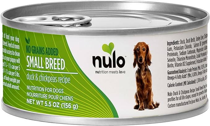 Nulo Small Breed Grain-Free Duck & Chickepeas Recipe Adult Wet Canned Dog Food 5.5 Ounce, 24 Cans