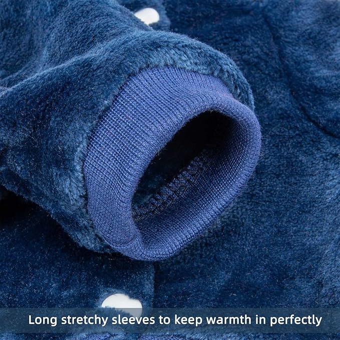 FabriCastle Dog Hoodie Sweater for Small Dogs Boy and Girl, Dog Clothes XS XXS Puppy Sweatshirt, Pet Outfit, Cat Clothing Super Soft Warm Snap On Closure (Navy, XX-Small)