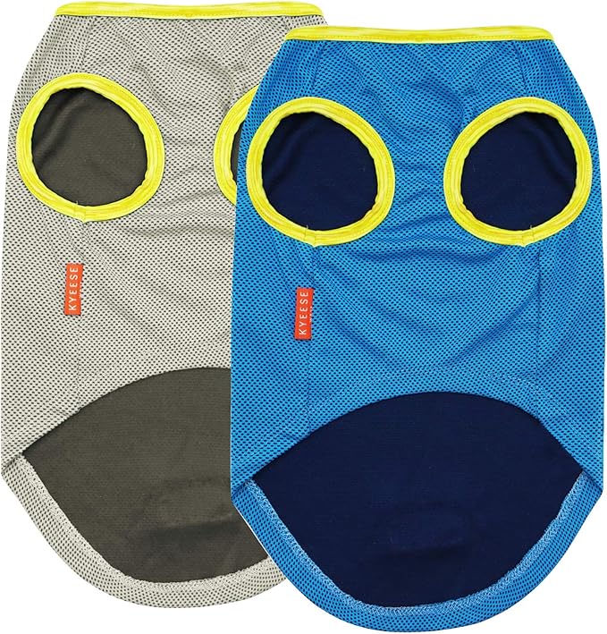KYEESE 2Pack Dog Cooling Shirt, Breathable Dog Shirt for Small Dogs, Sun Protection Dogs Cooling Vest Tank Top, Lightweight Soft Sleeveless Summer Pet Clothes, Boat+Ice Cream, L
