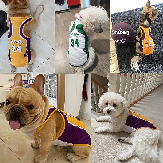 3Pack Dog Clothes for Small Dog Girl Puppy Clothes for Chihuahua Yorkies Bulldog Clothes for Medium Dog Boy Basketball Jersey Pet Outfits Shirt Apparel Accessories (5XL)