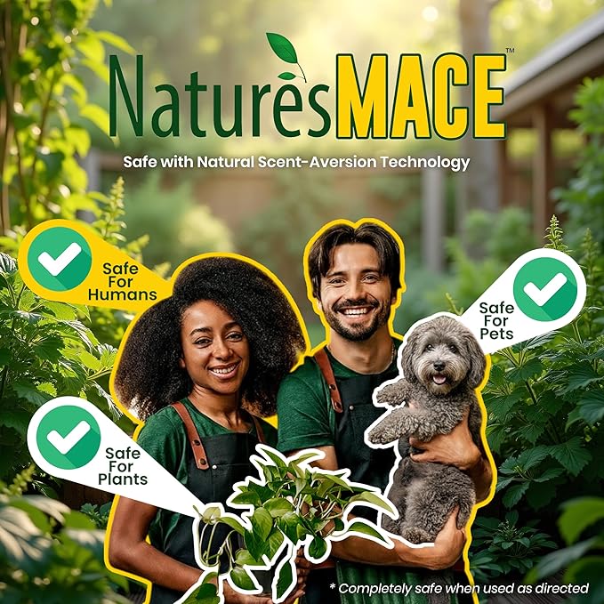 Nature’s MACE Dog Mace, Dog Repellent for Yard, Potty Training Tool, Indoor & Outdoor, Marking and Digging Spray, Pee Deterrent, Safe Around Kids, Pets, Plants, 40oz Concentrate, Treats 15,000 Sq Ft