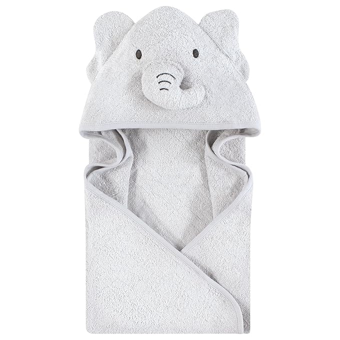 Hudson Baby Cotton Animal Face Hooded Towel, Neutral Safari World, One Size