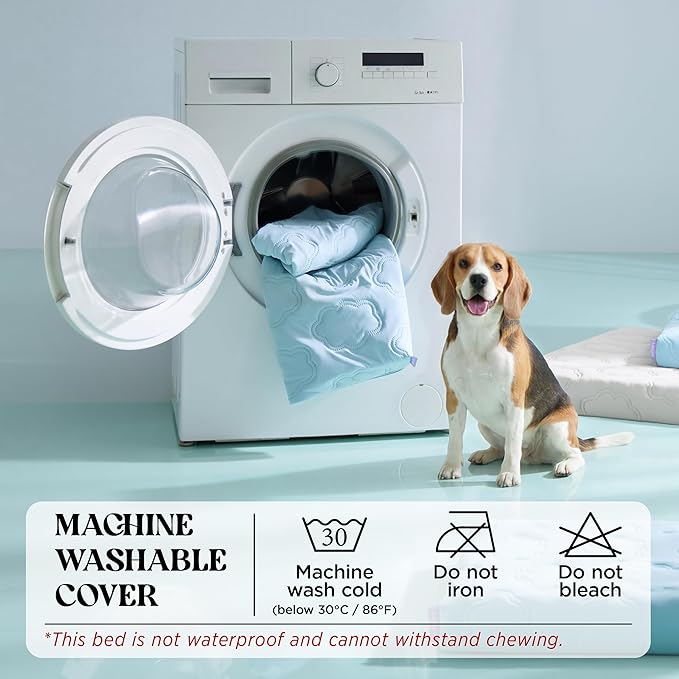 LE SURE Orthopedic Cooling Dog Bed for Small Dogs, Q-Max>0.5 Cooling Mat with Removable Washable Cover, Breathable Egg Crate Foam Summer Pad for Active/Long-Haired/Senior Pets/Cats/Puppy, 23x17 Inch