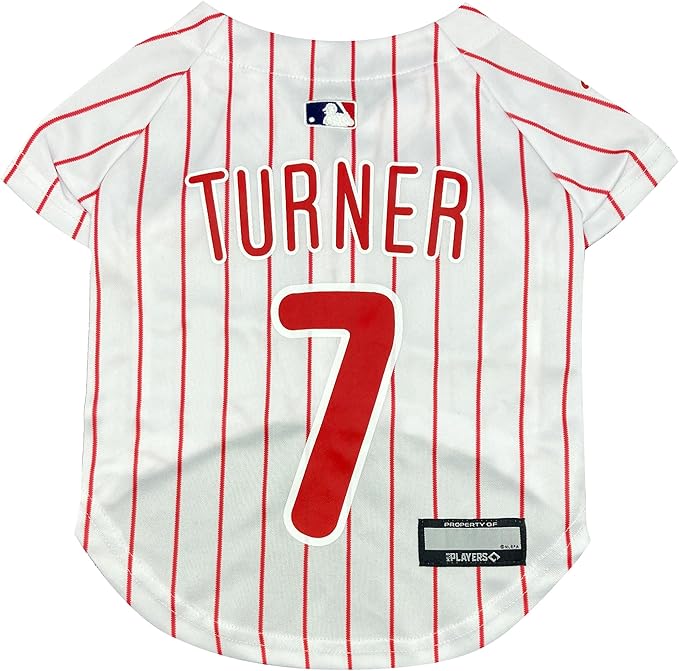 MLBPA - Trea Turner, Trea Vance Turner #7 Pet Jersey - MLB Philadelphia Phillies Mesh, X-Large