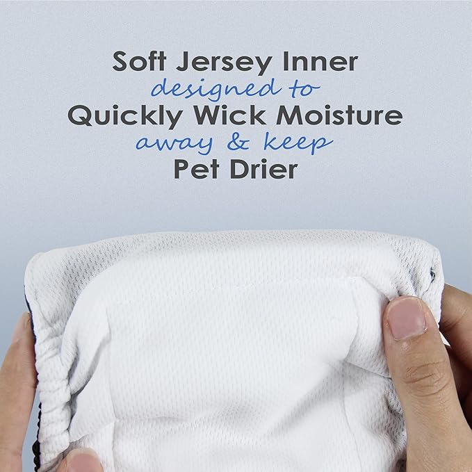 wegreeco Washable Dog Diapers - Washable Male Dog Belly Wrap - Pack of 3 - (Black,Blue,Olive,X-Small)