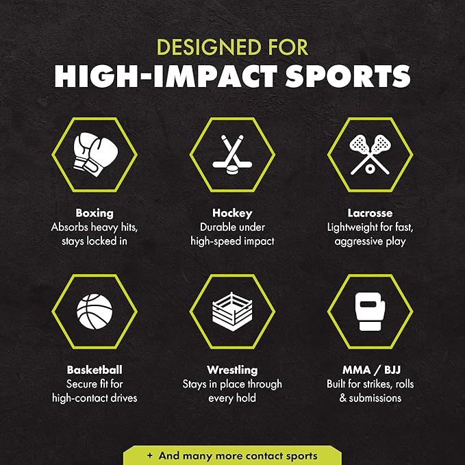 DAMAGE CONTROL High-Impact Mouth Guard – Sport Mouthguard for Boxing, Football, Hockey, Lacrosse & Basketball, Protects Teeth & Jaw, Protective Mouthpiece for Adult & Youth (Adult, Came from Nothing)