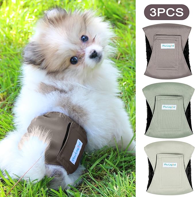 Paw Legend Washable Dogs Diapers Male Dog Belly Bands for Male Dogs Diapers Reusable Puppy Doggie Diapers Male (3 Pack, XX-Large)
