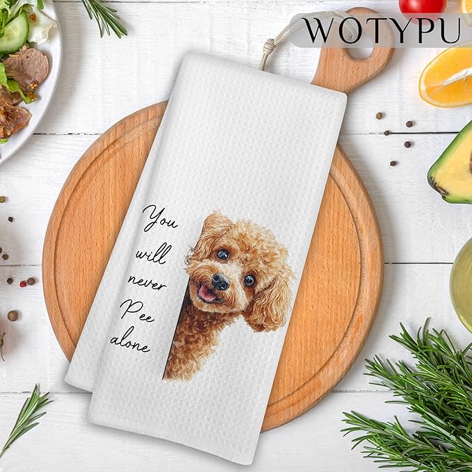 Funny Goldendoodle Gift Bathroom Hand Towels, Goldendoodle Gifts, You Will Never Pee Alone Decorative Hand Towels for Guest Bathroom Washroom Half Bath, 16x24 Inch