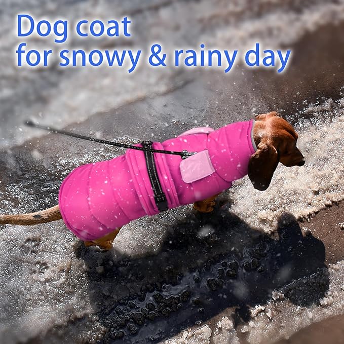 MIGOHI Waterproof Dog Winter Coat - Thick Dog Fleece Jacket with Reflective Strips, Warm Winter Snowsuit Sweater for Small Dogs,Machine Washable,French Bulldog,M,Rosepink