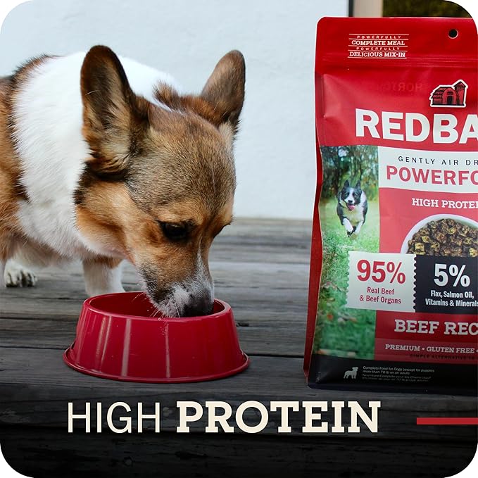 Redbarn Powerfood Air Dried Dog Food for Skin & Coat Health - 93% Lamb, Fish, & Lamb Organs with Omega-3s & 6s - Non-GMO Dry Full Feed or Topper Made in USA - 2lb