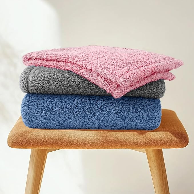 Luciphia Premium Fleece Dog Puppy Blanket Soft Pet Sherpa Calming Cat Blankets Throw for Small Medium Dog Cat(Haze Blue,30x20 inches)