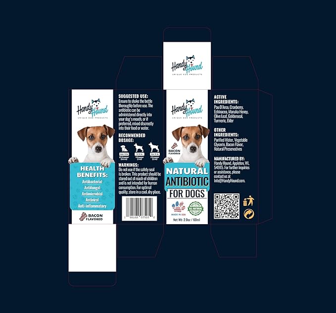 Natural Immune Support for Dogs - Herbal Supplement for Cough, Urinary Tract, Skin & Itch Support - Bacon Flavor (4 Oz)