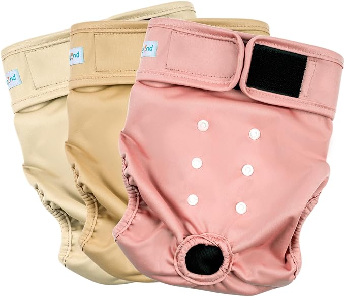 Paw Legend Washable Reusable Female Dog Period Diapers for Heat Doggie Puppy Diapers for Female Dogs (3 Pack, Large)