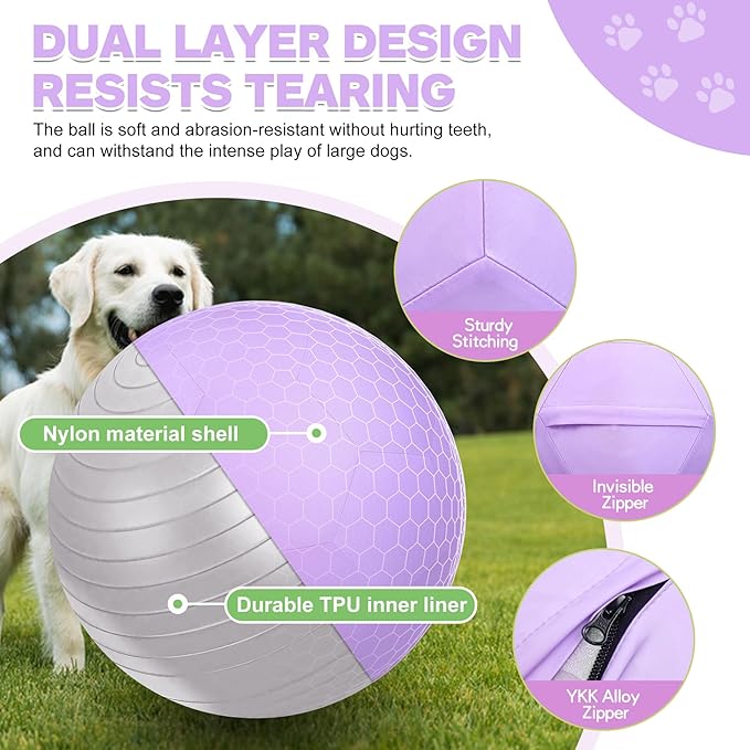 25" Herding Ball Set for Dogs and Horses, Durable Waterproof Dog Toy, Dual-Layer Large Interactive Pet Play Ball for Australian Shepherds, Cattle Dogs, Collies, and All Herding Breeds