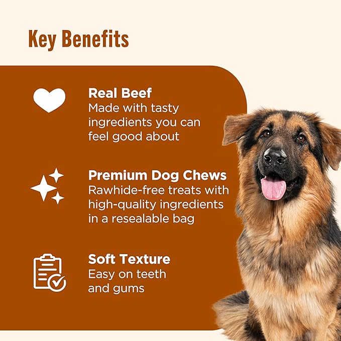 Nutrish Soup Bones Minis Premium Dog Chews with Real Beef and Barley, 8 Chew Bones, 6.3 oz Pouch, Pack of 7