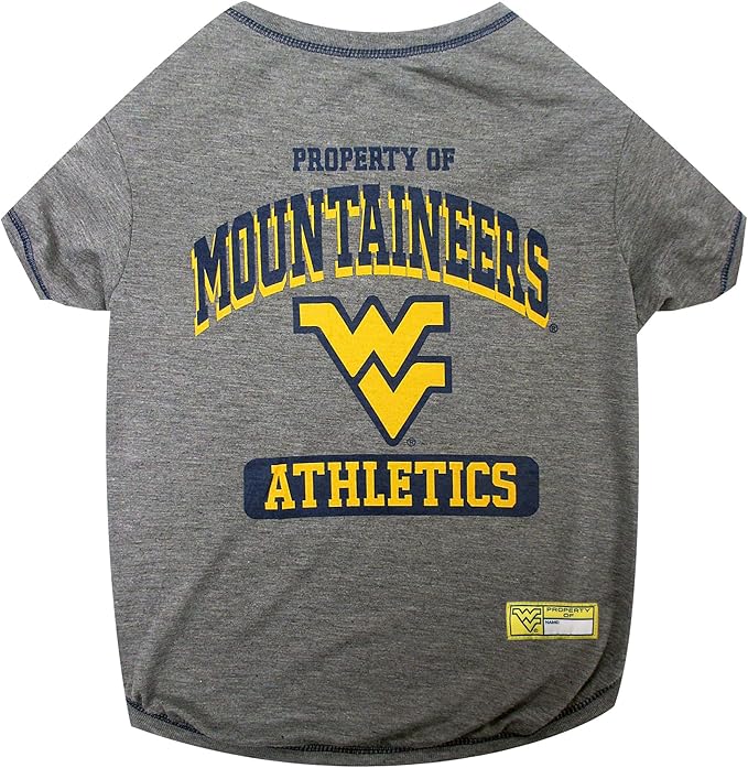 Pets First Collegiate WEST Virginia Mountaineers Dog T-Shirt, X-Large. - Licensed Shirt for Pets Team Colored with Team Logos.- Premium Stretchable Materials for The Comfrot of Your Dog & Cat.