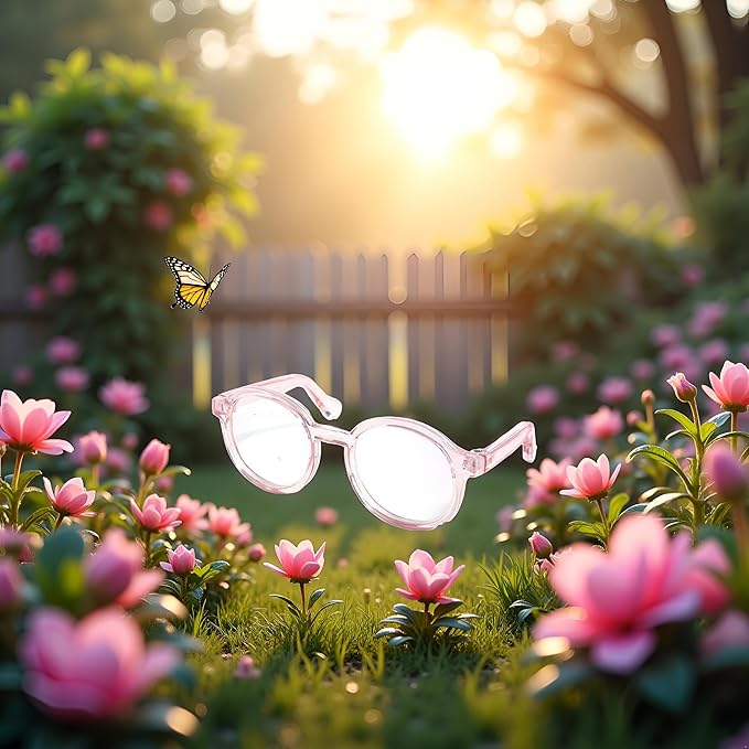 Pet Dog Cute Glasses Clear Lens Retro Glasses Photo Props Transparent Cat Sun Glasses for Small Dogs Cats Cosplay Apparel Accessories(Pink)