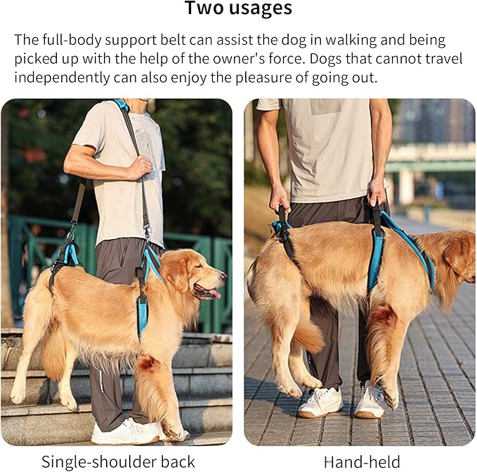Pet Rehabs Strap for Aging Disabled Dog Nonslip Polyester Senior Mobility Tool for Outdoor Walking Gear Elderly Belt