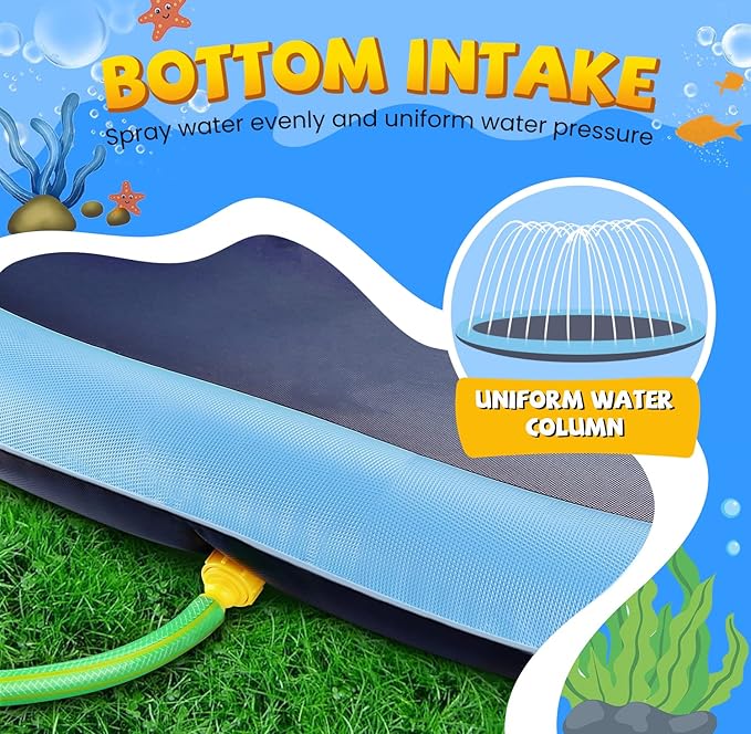 Splash Pad for Kids and Dogs, 87'' Extra Large Splash Pad for Toddlers 1-3 and Kids Ages 4-8, Non Slip Thicken Sprinkler Dog Pool Summer Outdoor Water Toys for Backyard