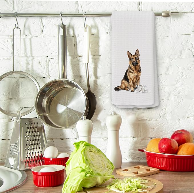 Funny German Shepherd Gifts Bathroom Hand Towels, Dog Bathroom Decor, Gifts for German Shepherd Lovers Dish Tea Towels, Kids Bath Room Washroom Toilet Decorative Hand Towel 16x24 Inch