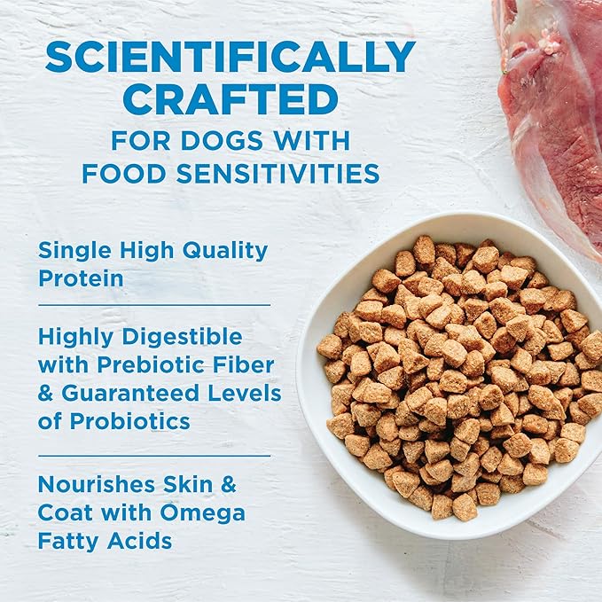 Wellness Simple Limited Ingredient Dry Dog Food for Sensitive Stomachs, Supports Skin & Coat, Wholesome Grains, Natural, Lamb & Oatmeal Recipe,(40-Pound Bag)