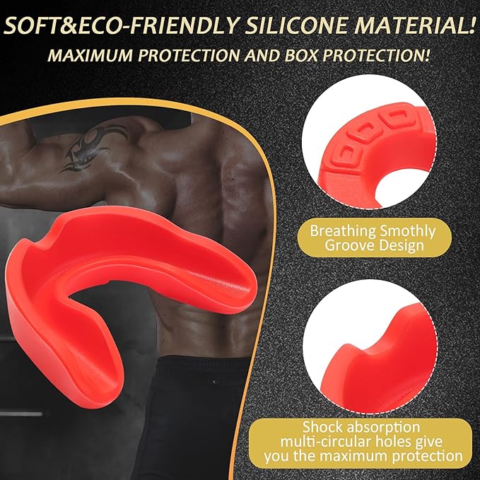 BBTO 6 Pcs Youth Kids Mouth Guard for Sports, Boys Girls Mouth Guard with Case, Mouthguard for Wrestling Boxing Basketball Hockey Football