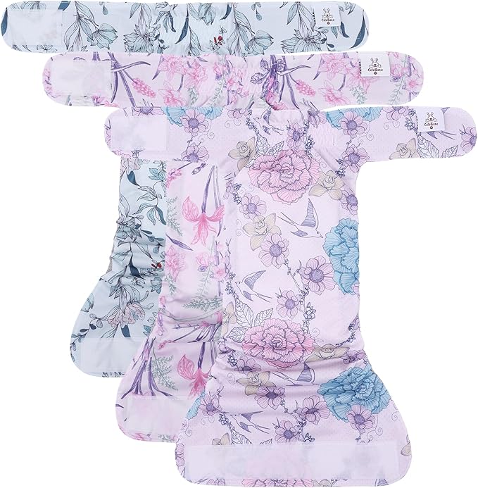 CuteBone Washable Dog Diapers Female No Tail Hole 3 Pack Reusable Doggie Period Training Pants for Docked-Tail Frenchie French Bulldog Boston Terrier Without Tail WWD16L