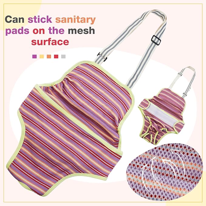 Dog Diapers Female,Female Dog Diapers for Heat Large Dogs, Washable Onesie Sanitary Pantie with Adjustable Suspender Washable, Reusable Period Panties Doggie Diaper, XL