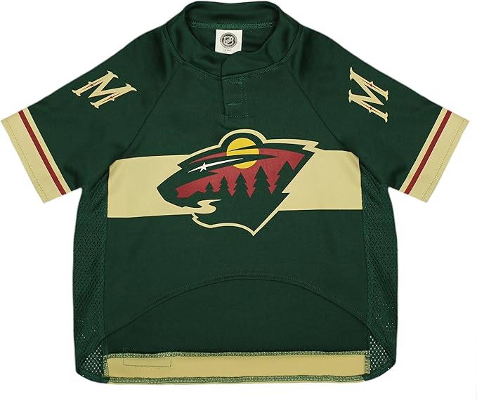 Pets First NHL Minnesota Wild Jersey for Dogs & Cats, Medium. - Let Your Pet Be A Real NHL Fan!