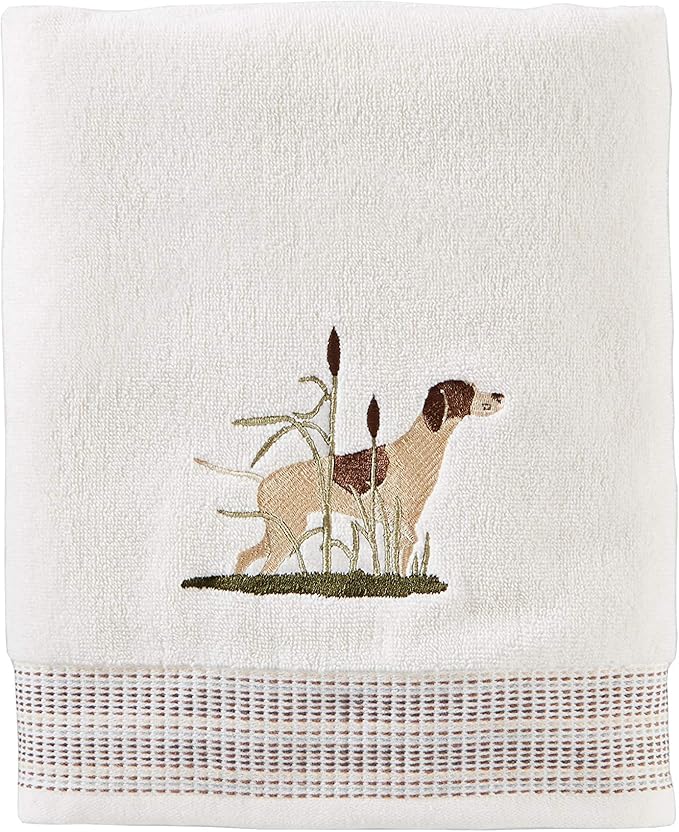 SKL Home Adirondack Dogs Bath Towel, White