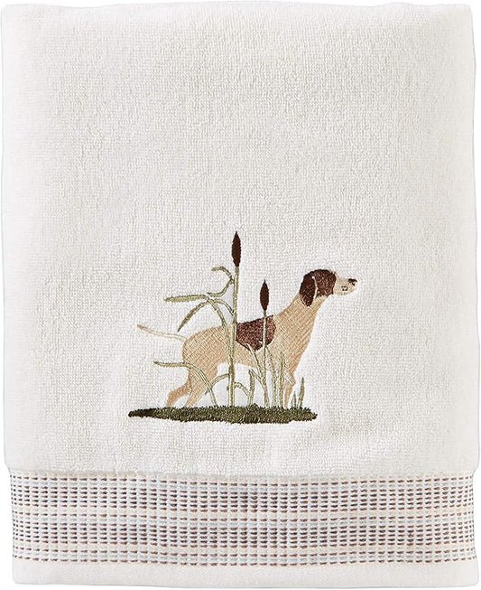 SKL Home Adirondack Dogs Bath Towel, White