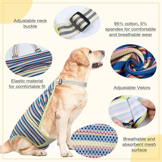 Dog Diapers Female,Female Dog Diapers for Heat Large Dogs, Washable Onesie Sanitary Pantie with Adjustable Suspender Washable, Reusable Period Panties Doggie Diaper, L