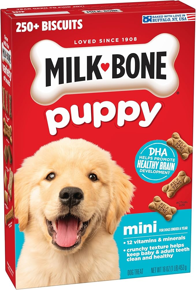 Milk-Bone Original Dog Treats for Puppies, 16 Ounce (Pack of 6), DHA Helps Support Healthy Brain Development