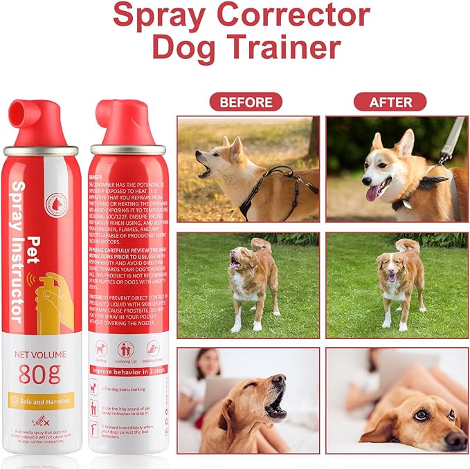 Corrector Spray Dog Trainer 80ml 3 Pack Dog Corrector Spray for Dogs to Stops Barking, Jumping Up Attacks & Unwanted Dog Behaviour Humane Effective Pet Trainer Spray